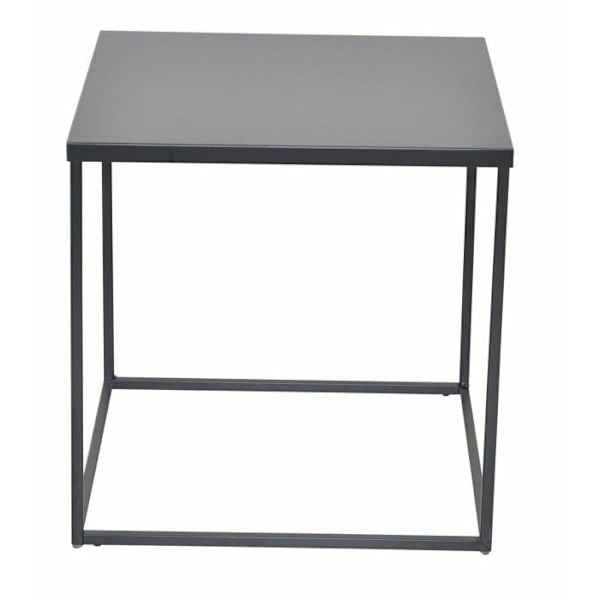 Siddende bord kvadratisk lavt bord planteholder i sort metal