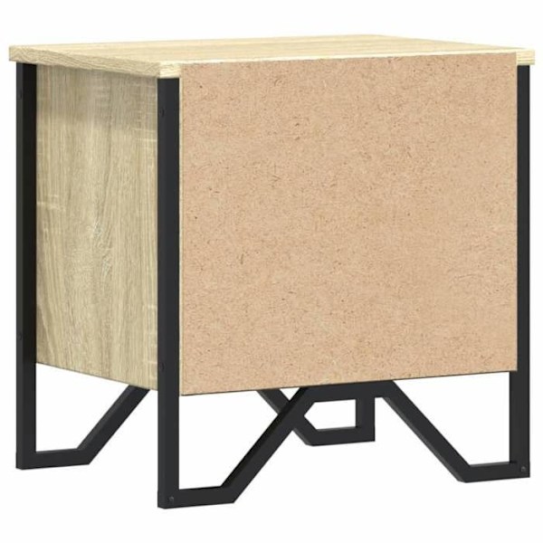 Yöpyöriä setti, joissa on ovi ja lokero, 40 x 30 x 40 cm, insinööripuuta, tammenvärinen ja metalli, DEC035225 kastanj