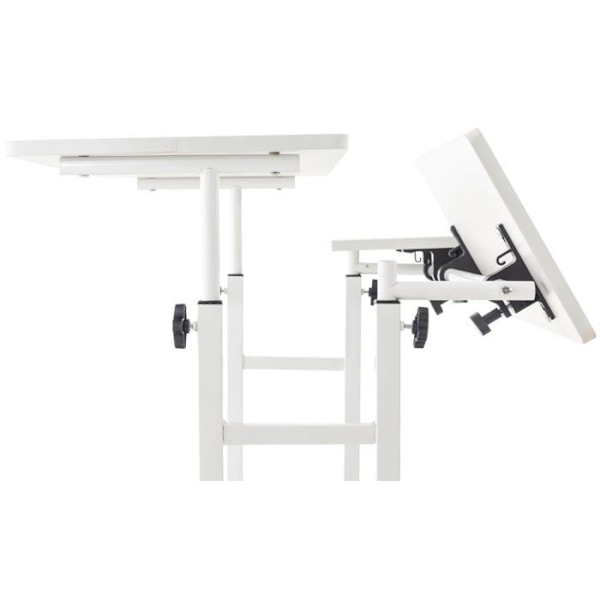 Bureau pupitre med 2 justerbare hylder til computerbord Laptop med plade i MDF hvid BUR10506