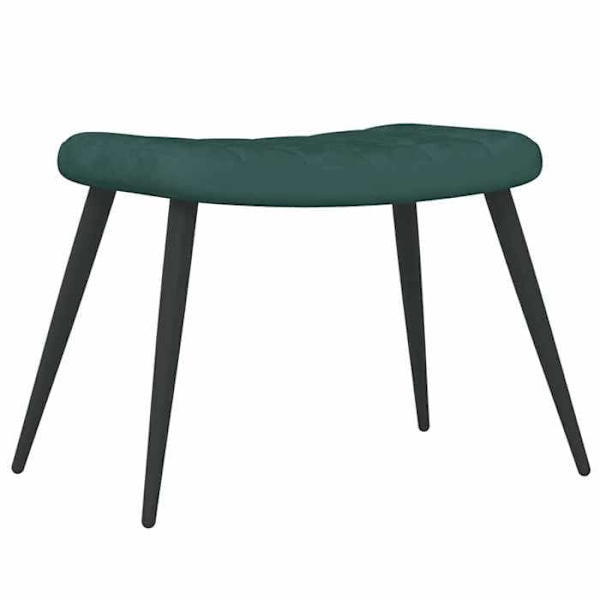 Moderne sofa stol med fodskammel i mørkegrønt velour DEC026631 Grön