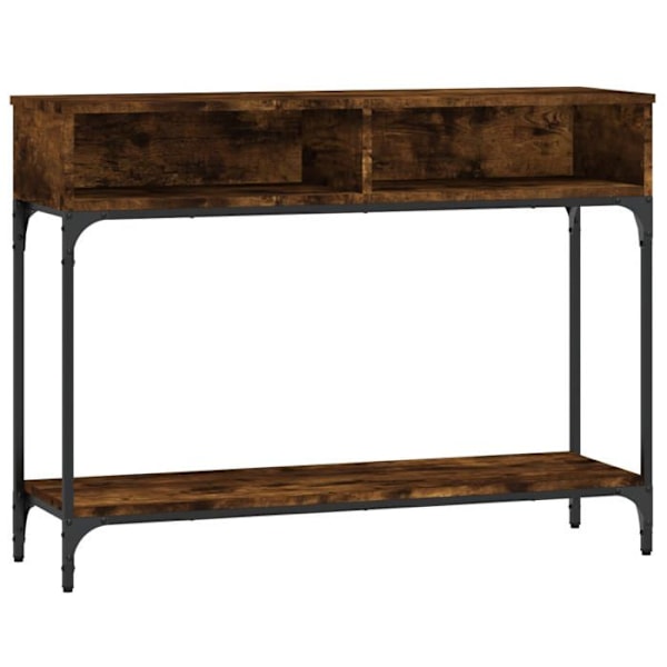 Praktisk konsolbord med opbevaringsrum til en organiseret entre 100 x 30,5 x 75 cm i brun ingeniørtræ og metal kastanj