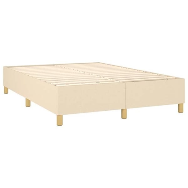 Seng - TDL - 140x200 cm - Creme farve - 2 personer - Lamel af krydsfiner Grädde