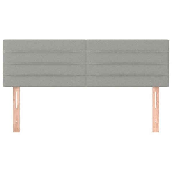 Hovedgærde til soveværelse, sengemøbel med 2 dele, 72 x 5 x 78/88, lys gråt stof