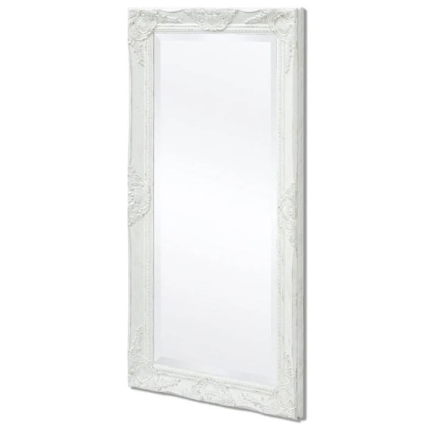 Väggspegel Barockstil 100 x 50 Vit