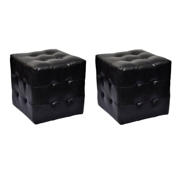 2 kpl mustia PVC-tyynyjaloja 30 x 30 x 30 cm DEC036204 Svart