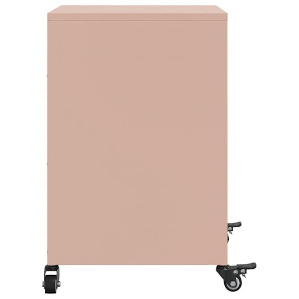 Sæt med 2 natborde på hjul med åbent rum og med dør 36 x 39 x 59 cm stål rosa DEC035633 Guld