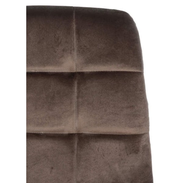 Spisestuestol x1 firkantede syninger i brun velour med sorte metalben 10_0001962 kastanj