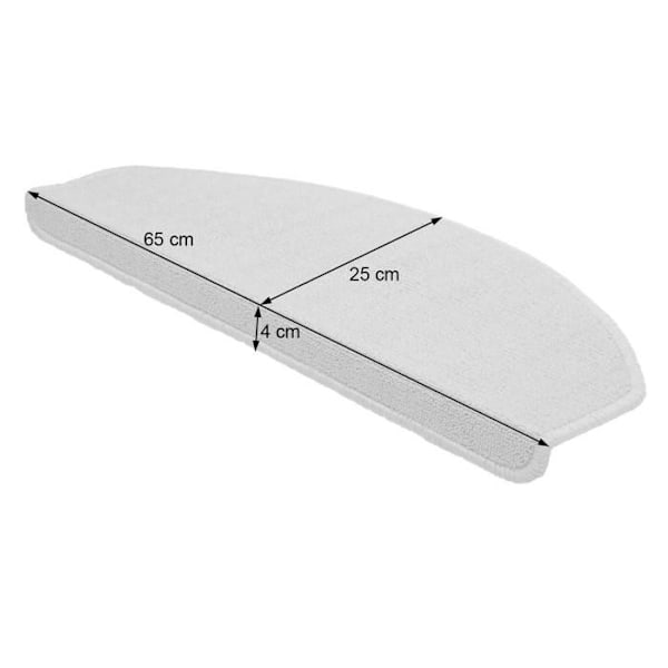 Trappmatta - Décoshop26 - Paket med 15 - Halkskydd - 65x25cm - Halvcirkelformad brun kastanj