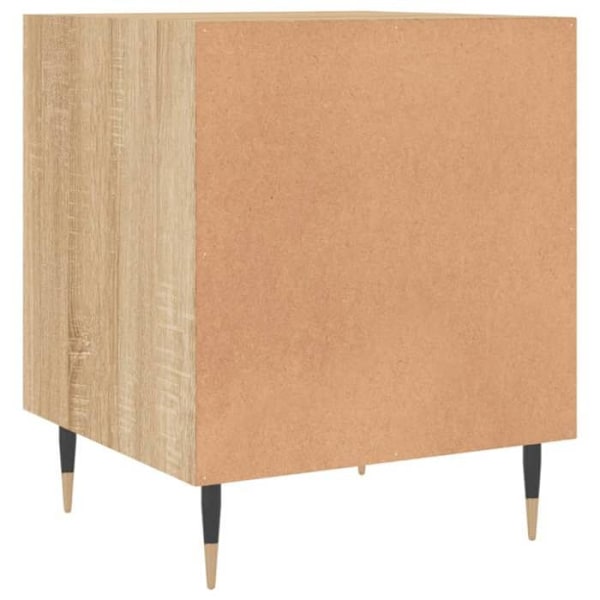 Paket med 2 sängbord med fack med dörr 40 x 40 x 50 cm ingenjörsträ färg ek DEC035269 kastanj
