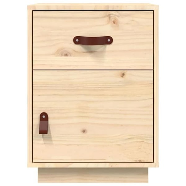 Yöpöytä, jossa on laatikko ja ovi, mitat 40 x 34 x 55 cm, käsittelemätöntä mäntyä DEC032996 kastanj