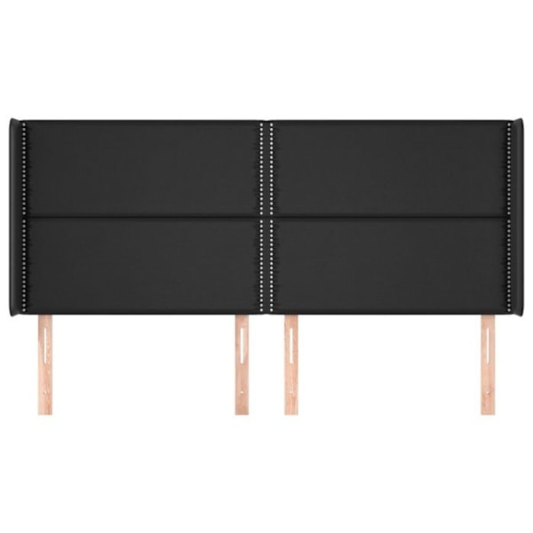 Hovedgavl til seng tilbehør soveværelse møbel med sidekant 183 x 16 x 118/128 cm syntetisk sort TDL0204516 Svart