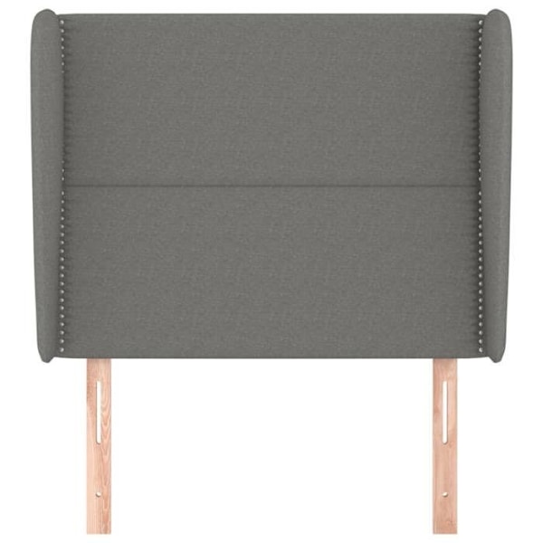 Hovedgærde til seng, soveværelse møbel med sidekant 93 x 23 x 118/128 cm, mørkegrå fløjlsstof TDL0204 Grå
