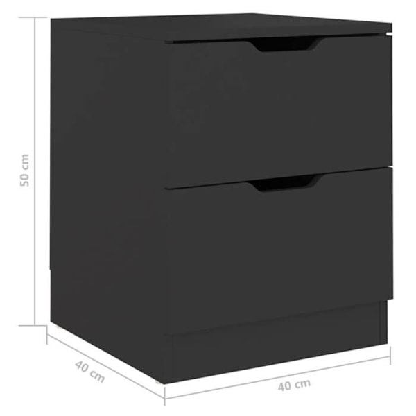 Sæt af 2 natborde med to skuffer 40 x 40 x 50 cm sort ingeniørtræ DEC035578 kastanj