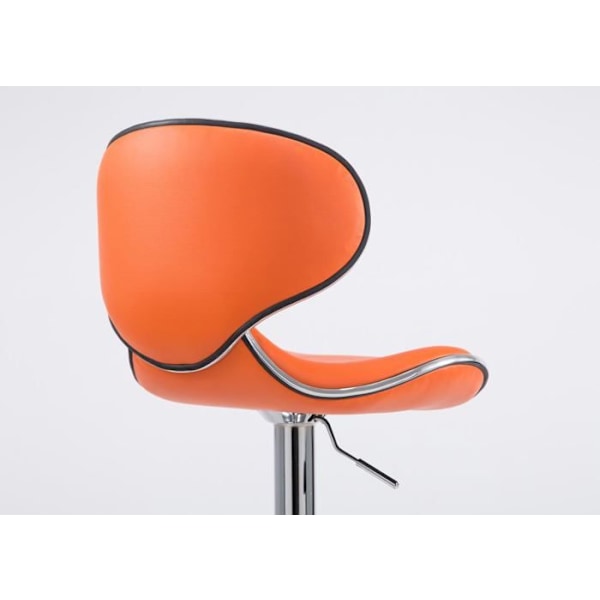 Barstol - Décoshop26 - TDB10129 - Set med 2 - Höjdjusterbar - Orange konstläder Metall