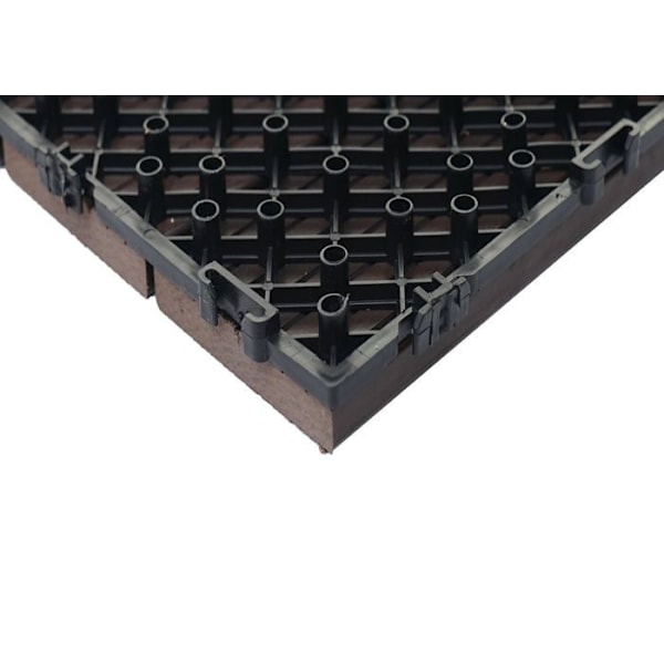 11 kpl WPC-laattat, puupintainen parveke/terassi, 3D-linjainen rakenne 30 x 30 cm = 1 m² harmaa ruskea vohvelikuosi 04_0006193 kastanj
