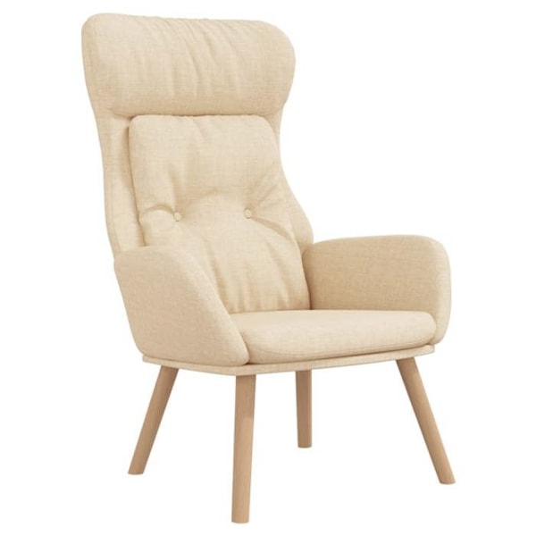 Lounge stol i moderne design i creme stof DEC026658 Grädde