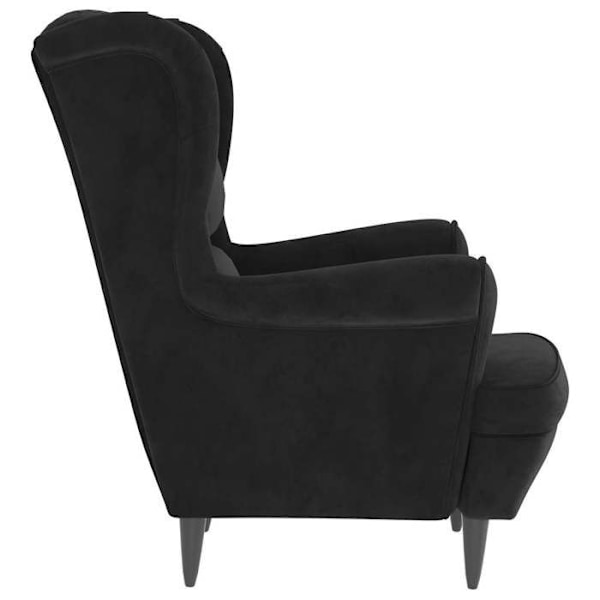Design og moderne lounge stol ekstra komfort i sort fløjl DEC028660 Svart