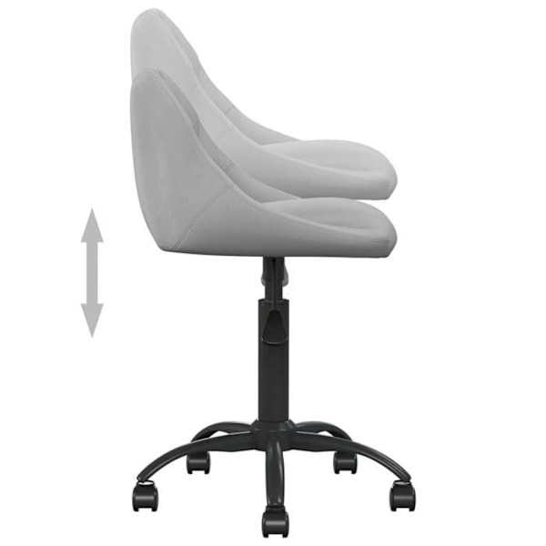 Arbejdshenjeseat med hjul i lys grå fløjl DEC025041 Grå