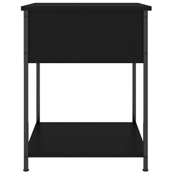 Sæt med 2 natborde med skuffe og hylde 44 x 45 x 58 cm sort ingeniørtræ og metal DEC035599 kastanj