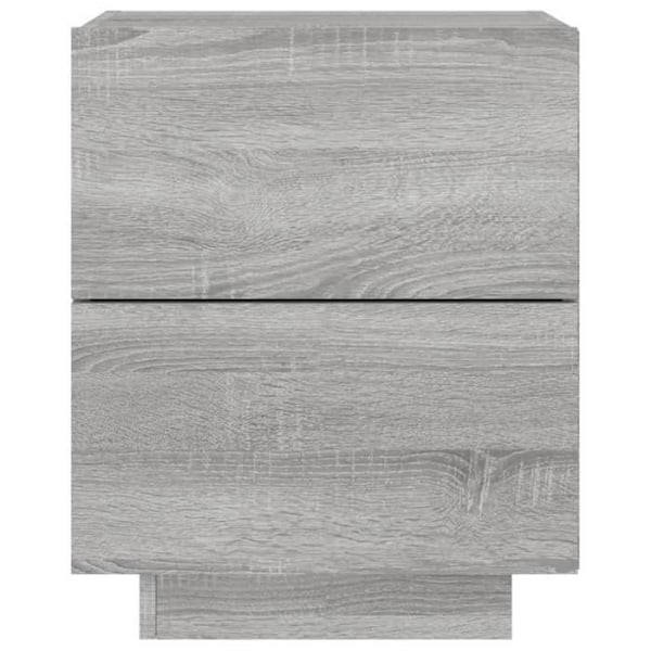 Yöpöytä, jossa on laatikko ja LED, 45 x 40 x 55 cm, harmaa MDF DEC032806 kastanj