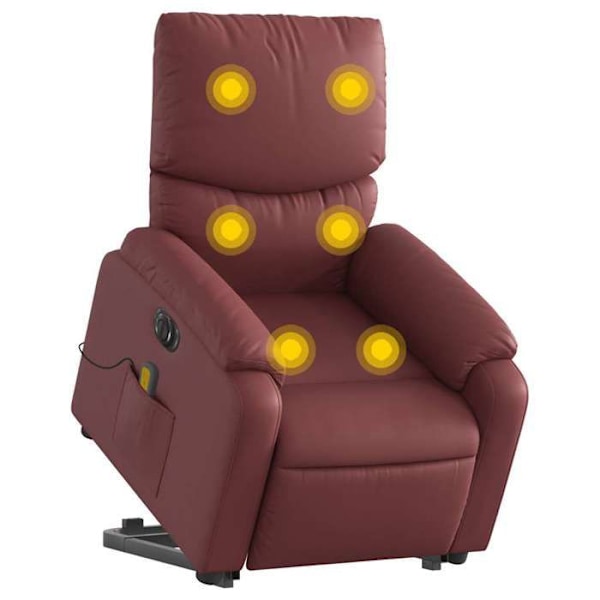 Afslapningsstol med massagefunktion og justerbar i rød bordeaux DEC027836 Bordeaux