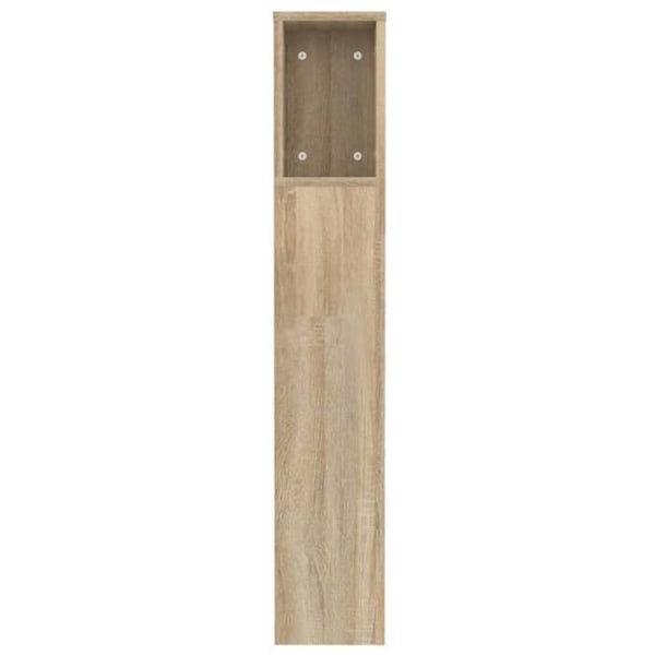 Hovedgærde med opbevaring, sengelampe, natbord, hylde 120 x 18,5 x 104,5 MDF egetræsfarve