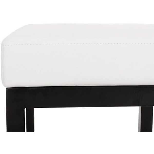 Barstol x1 med enkel fodrest design, siddehøjde 85 cm i hvid PVC og støtte i sort metal 10_0005412 Vit