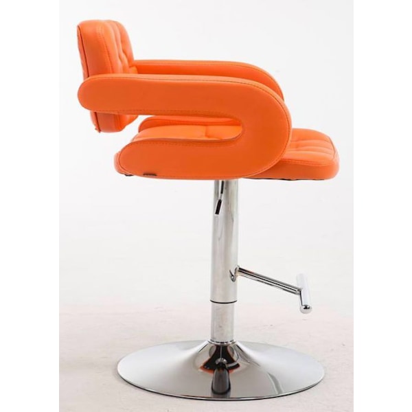 Barstole - Décoshop26 - TDB10499 - Sæt af 2 - Orange imiteret læder - Moderne design Guld