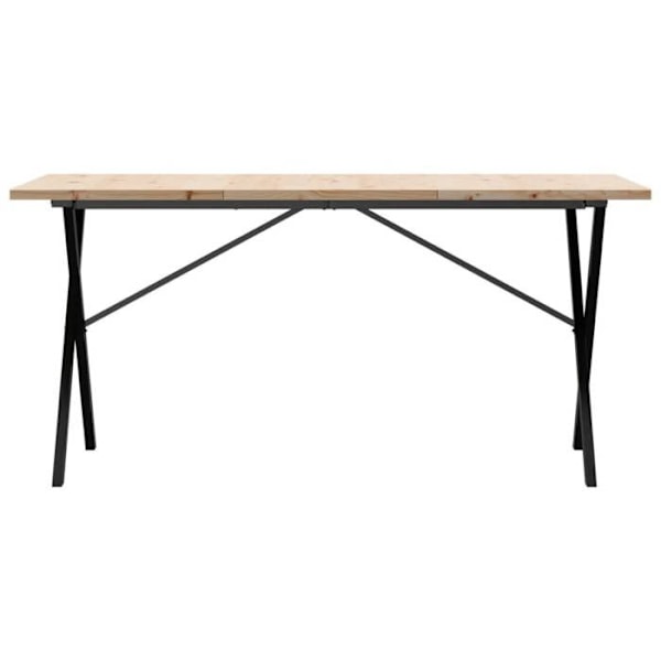 "Industriel design spisebord 140 x 80 x 75,5 cm massivt fyrretræ og stål DEC036803" kastanj