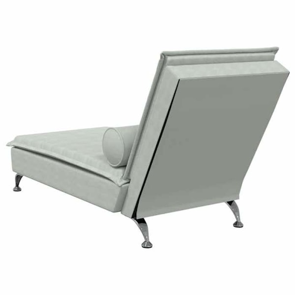 Meridienne chaise longue för inomhusmassage med grå velour kuddar DEC026148 Grå