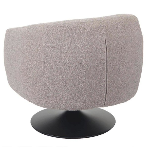 Kahvilatuoli cocktail pyörivä tuoli ekstra suuri boucle-kangasta kerma beige ja metalli 04_0006850 Beige