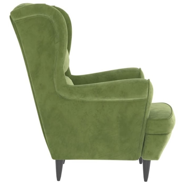Lounge stol til stue designet og moderne i lysegrønt velour DEC028682 Grön