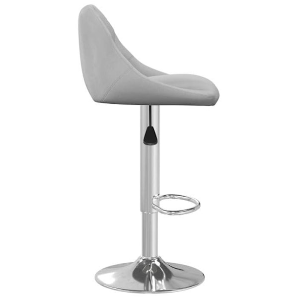 Bar stool x1 korkeakiilto vaaleanharmaa sametti, timanttikuvioitu sauma ja teräs DEC029481 Grå