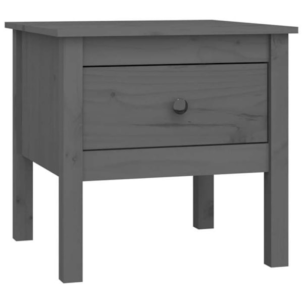 2 kpl yöpöytiä laatikolla 50 x 50 x 49 cm harmaasta massiivipuusta DEC032634 kastanj
