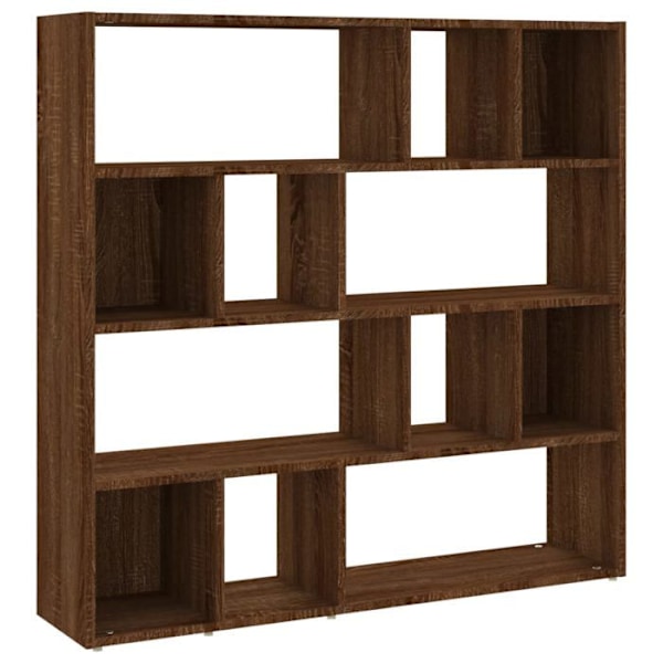 Bibliotek med förvaringsutrymme 105 x 24 x 102 cm ingenjörsträ brun DEC030703 kastanj
