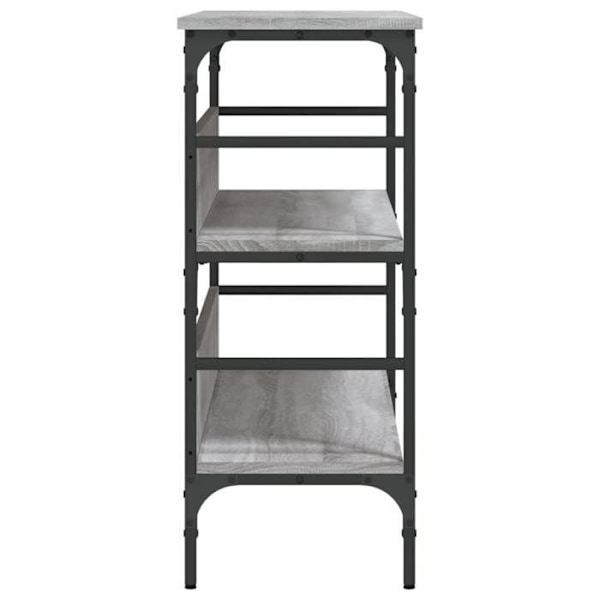 Funktionsdygtig indgangskonsolbord med stil og hylder 100 x 32 x 75 cm, gråt ingeniørtræ og metal DEC032193 kastanj