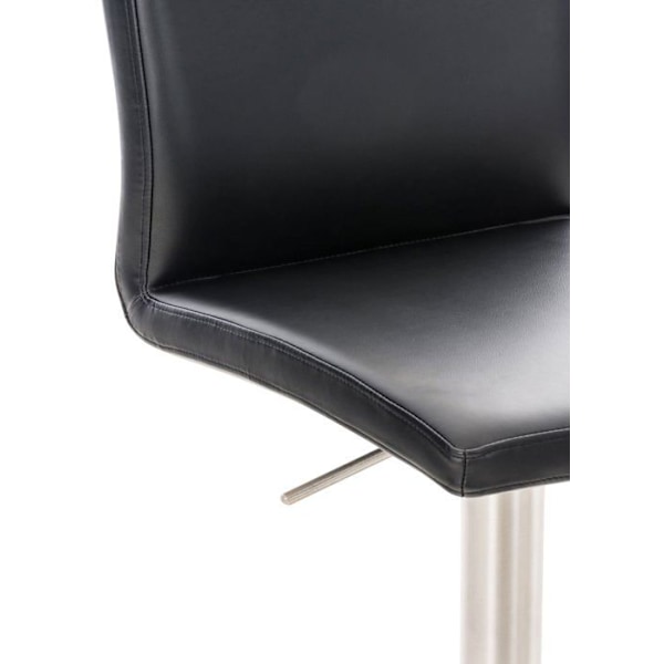 Barstol x1 højdejusterbar og roterbar 360° rund metalplatform sæde i sort PVC 10_0004561 Metall