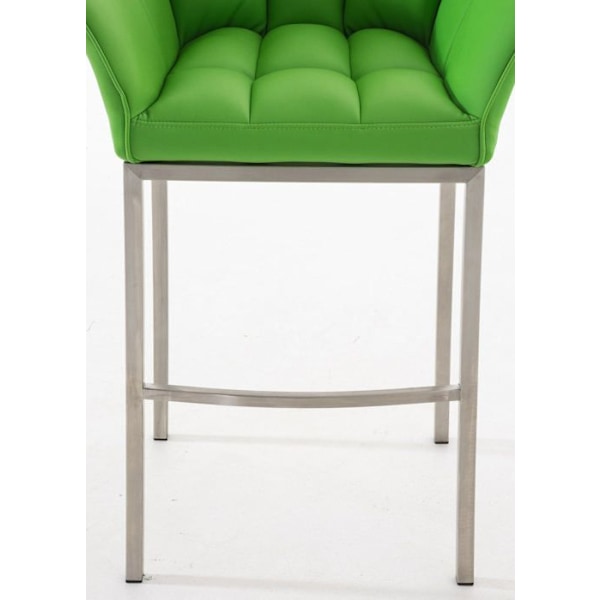 Barstol, hög barstol, fyrkantig design, sits i PVC grönt, 4 stabila ben i rostfritt stål 10_0004711 Grön