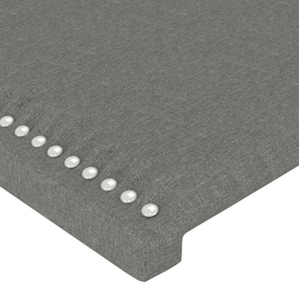 Hovedgærde til soveværelse med sidekant 183 x 16 x 118/128 cm mørkegrå stof TDL0204967 Grå