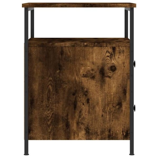 Sæt med 2 natborde med skuffer og hylde 44 x 45 x 60 cm ingeniørtræ brun og jern DEC035143 kastanj