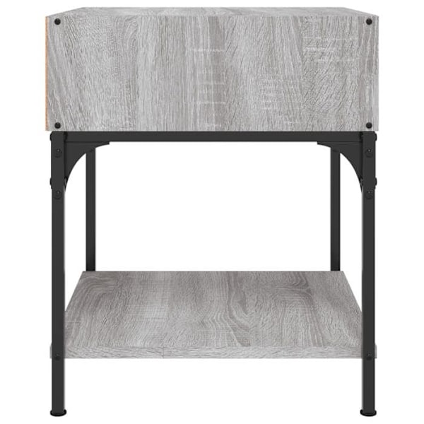 Set med 2 sängbord med hylla 40 x 41 x 50 cm engineeringträ grå och järn DEC035727 kastanj