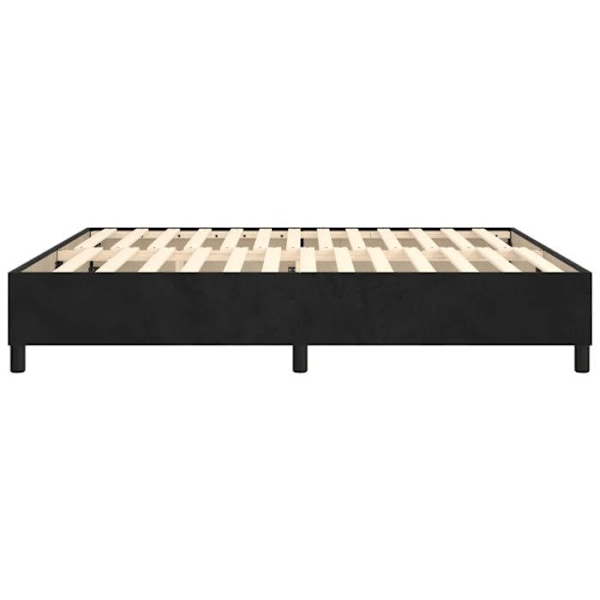 Sänky - TDL - 200x200 cm - Musta sametti - 2 paikkaa - Lameilla - Jalakset mukaan Svart