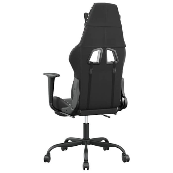 Kontorstol gamer med hjul og fodstøtte, sort og grøn camouflage PVC DEC025763 Svart