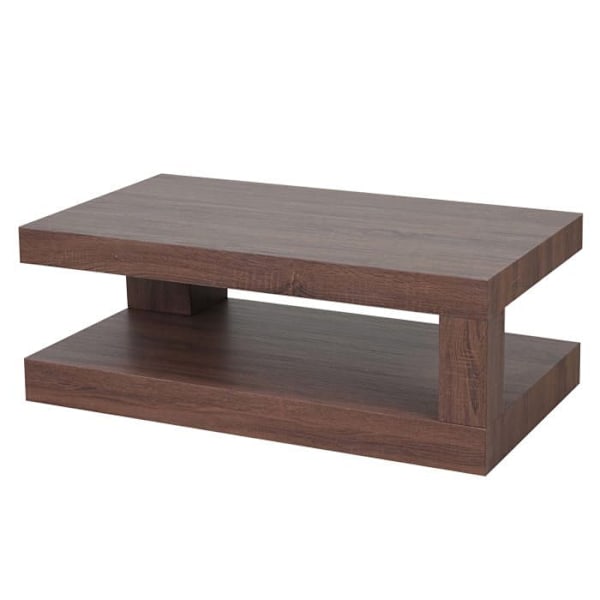 Sofabord stuebord rummelig hylde 40 x 110 x 60 cm MDF egetræsånd 04_0008428 kastanj