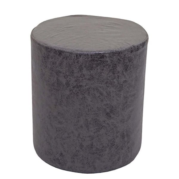 Set taburettabell, sidobord, fotstöd, MDF PVC antracit och svart metall 04_0007478 Metall