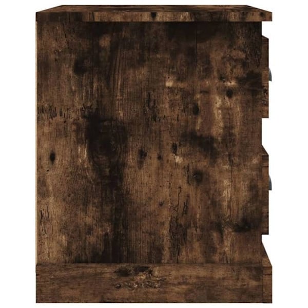 Nattduksbord med lådor 39 x 39 x 47,5 cm brun ingenjörsträ DEC033549 kastanj