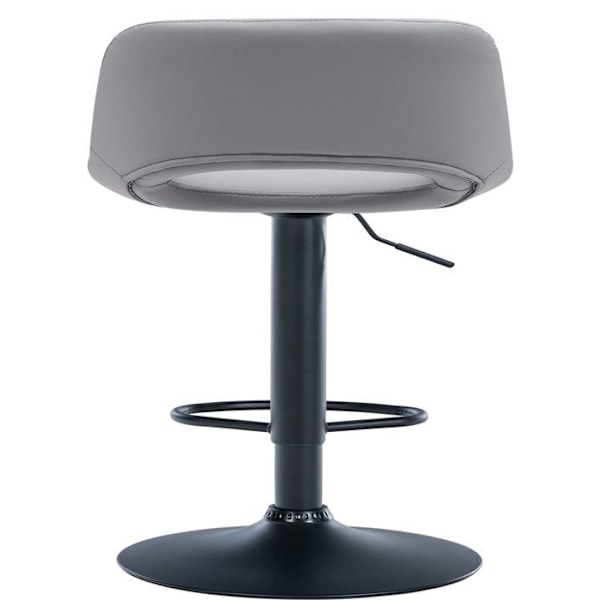 Baari stool korkea x1 PVC harmaa jalkatuki musta metallijalka 10_0004583 Grå