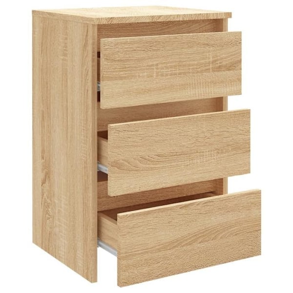 Sæt af 2 natborde med 3 skuffer 40 x 35 x 62,5 cm spånplade farve eg DEC035260 Flerfärgad