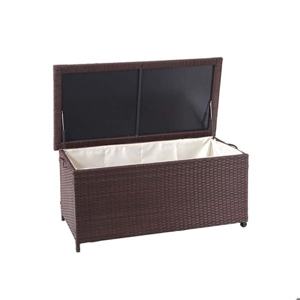 Opbevaringskiste - Brun - Polyrotin - 51x100x50 cm - 170L - Med hjul kastanj