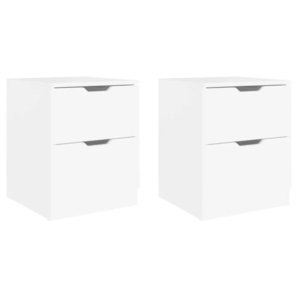 Set med 2 nattduksbord med lådor 40 x 40 x 50 cm vit ingenjörsträ DEC034964 Vit